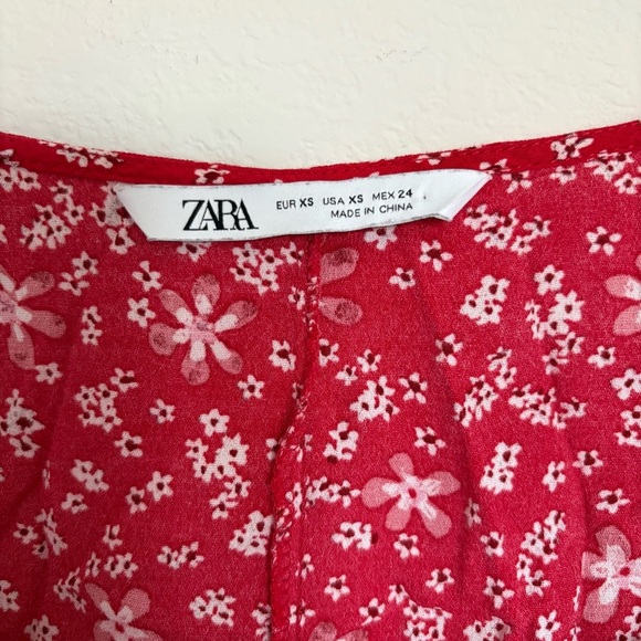 Zara Red Floral Mini Dress - Picture 5 of 7
